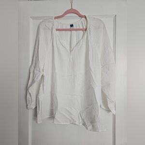 🆕️Old Navy White Long Sleeve Boho Peasant Blouse